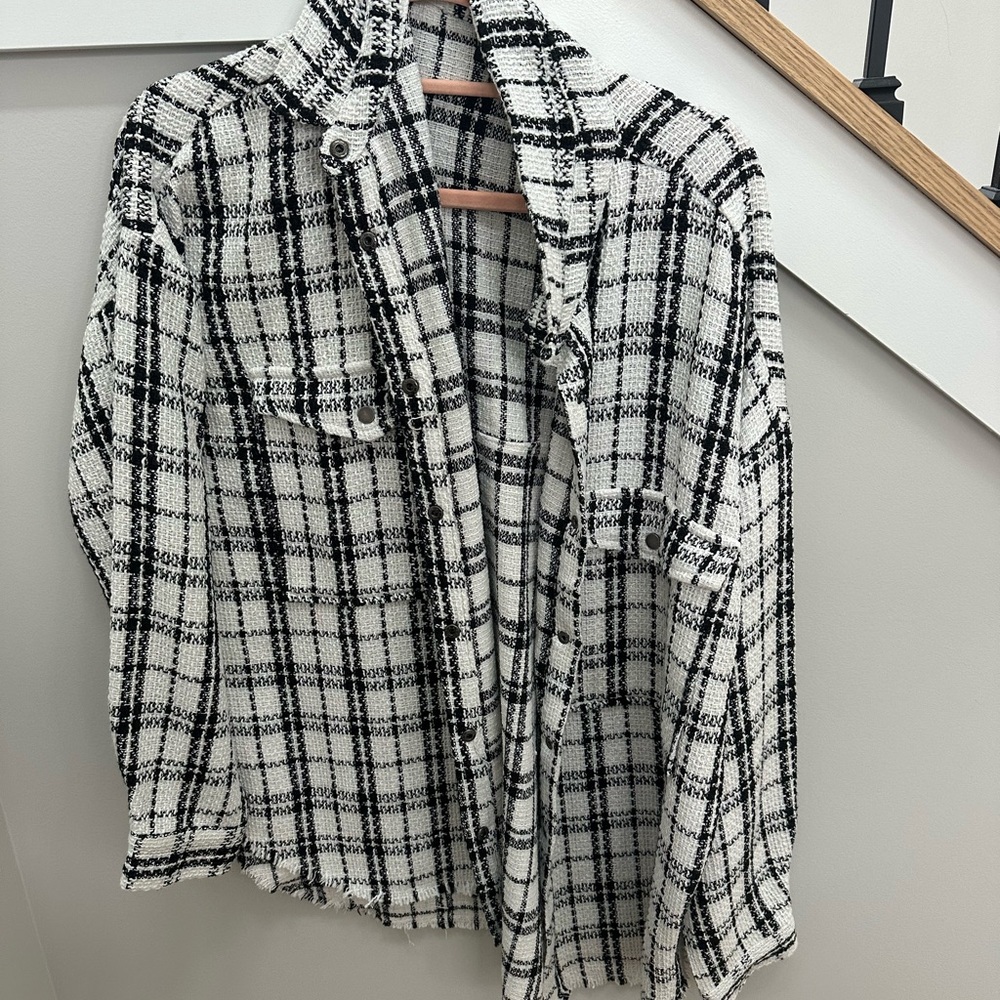 Vici Black and White Plaid Jacket